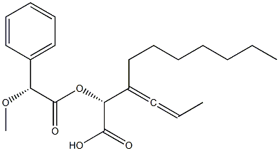 (2R,3R)-2-[(R)-(メトキシ)(フェニル)アセチルオキシ]-3-ヘプチル-3,4-ヘキサジエン酸 化学構造式