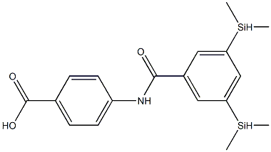 4-[3,5-ビス(ジメチルシリル)ベンゾイルアミノ]安息香酸 化学構造式