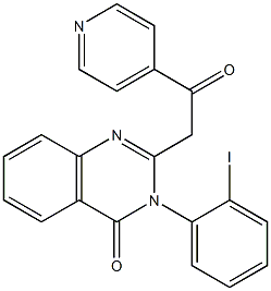 3-(2-Iodophenyl)-2-(4-pyridinylcarbonylmethyl)quinazolin-4(3H)-one,,结构式
