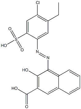 4-[(4-クロロ-5-エチル-2-スルホフェニル)アゾ]-3-ヒドロキシ-2-ナフタレンカルボン酸 化学構造式