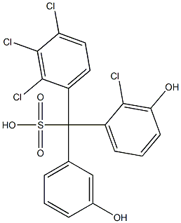 (2-Chloro-3-hydroxyphenyl)(2,3,4-trichlorophenyl)(3-hydroxyphenyl)methanesulfonic acid Structure