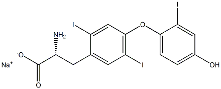 (R)-2-Amino-3-[4-(4-hydroxy-2-iodophenoxy)-2,5-diiodophenyl]propanoic acid sodium salt 结构式