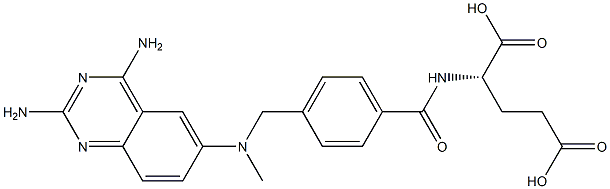 N-[4-[[2,4-Diaminoquinazolin-6-yl(methyl)amino]methyl]benzoyl]-L-glutamic acid,,结构式
