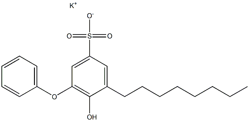 6-ヒドロキシ-5-オクチル[オキシビスベンゼン]-3-スルホン酸カリウム 化学構造式