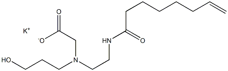 N-(3-ヒドロキシプロピル)-N-[2-(7-オクテノイルアミノ)エチル]アミノ酢酸カリウム 化学構造式