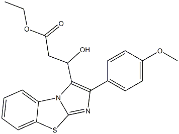 3-[2-(4-Methoxyphenyl)imidazo[2,1-b]benzothiazol-3-yl]-3-hydroxypropanoic acid ethyl ester Struktur