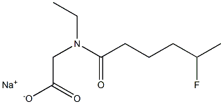 N-エチル-N-(5-フルオロヘキサノイル)グリシンナトリウム 化学構造式