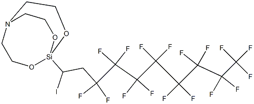 1-(1-Iodo-3,3,4,4,5,5,6,6,7,7,8,8,9,9,10,10,10-heptadecafluorodecyl)-2,8,9-trioxa-5-aza-1-silabicyclo[3.3.3]undecane Struktur