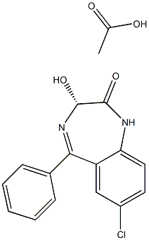 (R)-7-Chloro-1,3-dihydro-3-hydroxy-5-phenyl-2H-1,4-benzodiazepin-2-one acetate Struktur