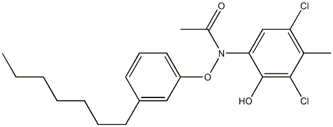 2-(3-Heptylphenoxyacetylamino)-4,6-dichloro-5-methylphenol 结构式