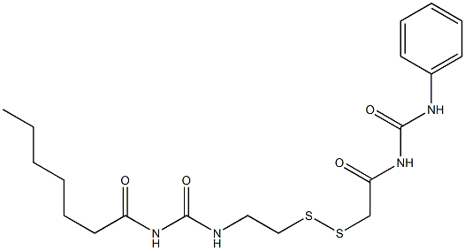 1-Heptanoyl-3-[2-[[(3-phenylureido)carbonylmethyl]dithio]ethyl]urea 结构式