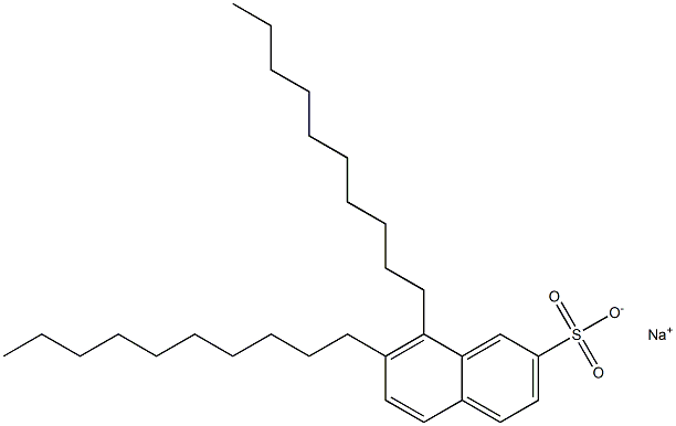 7,8-Didecyl-2-naphthalenesulfonic acid sodium salt Structure