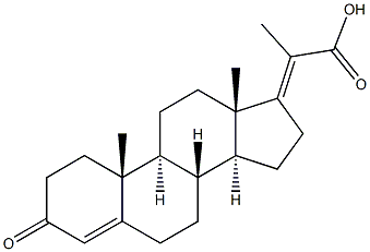 3-オキソ-4,17(20)-プレグナジエン-20-カルボン酸 化学構造式