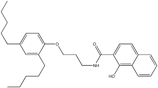 N-[3-(2,4-ジアミルフェノキシ)プロピル]-1-ヒドロキシ-2-ナフトアミド 化学構造式