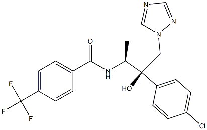 N-[(1S,2R)-2-(4-クロロフェニル)-2-ヒドロキシ-1-メチル-3-(1H-1,2,4-トリアゾール-1-イル)プロピル]-4-(トリフルオロメチル)ベンズアミド 化学構造式