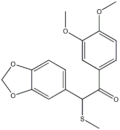 1-(3,4-Dimethoxyphenyl)-2-[3,4-(methylenedioxy)phenyl]-2-(methylthio)ethan-1-one,,结构式