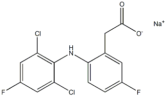 5-Fluoro-2-(2,6-dichloro-4-fluorophenylamino)benzeneacetic acid sodium salt 结构式
