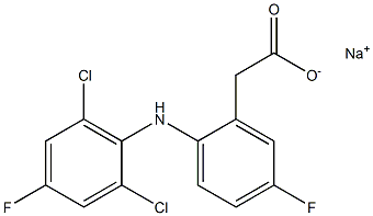 5-Fluoro-2-(2,6-dichloro-4-fluorophenylamino)benzeneacetic acid sodium salt,,结构式