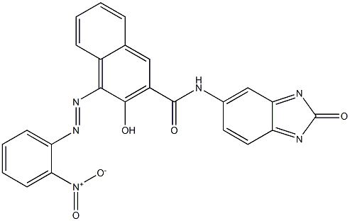 5-[3-Hydroxy-4-(2-nitrophenylazo)-2-naphthoylamino]-2(2H)-benzoimidazolone,,结构式