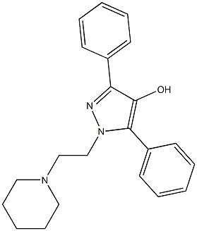 1-[2-(1-Piperidinyl)ethyl]-3,5-diphenyl-1H-pyrazol-4-ol,,结构式