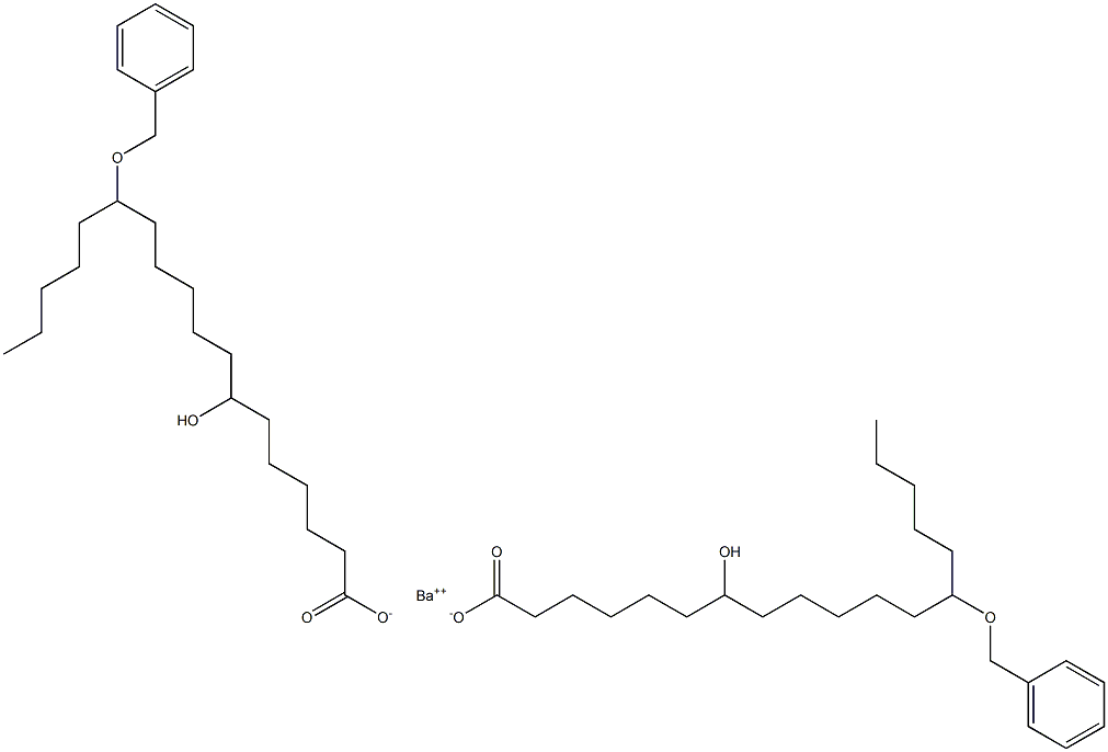 ビス(13-ベンジルオキシ-7-ヒドロキシステアリン酸)バリウム 化学構造式