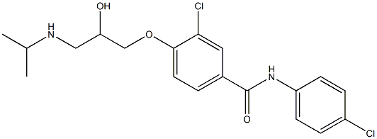 1-[4-[(4-クロロフェニル)カルバモイル]-2-クロロフェノキシ]-3-[イソプロピルアミノ]-2-プロパノール 化学構造式