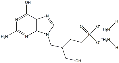 4-(2-Amino-6-hydroxy-9H-purin-9-yl)-3-(hydroxymethyl)butylphosphonic acid hydrogen ammonium salt Struktur