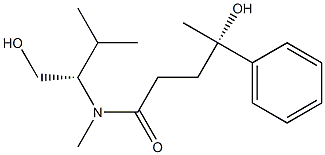 (4S)-4-Hydroxy-N-[(S)-1-hydroxymethyl-2-methylpropyl]-N-methyl-4-phenylvaleramide Structure