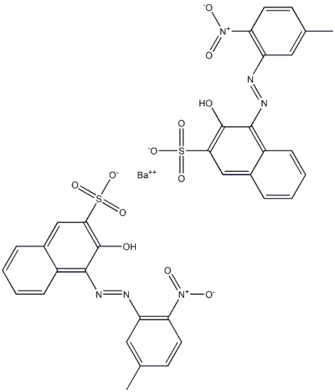 Bis[1-[(3-methyl-6-nitrophenyl)azo]-2-hydroxy-3-naphthalenesulfonic acid]barium salt Structure