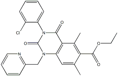 1,2,3,4-Tetrahydro-3-(2-chlorophenyl)-1-(2-pyridylmethyl)-5,7-dimethyl-2,4-dioxoquinazoline-6-carboxylic acid ethyl ester Structure