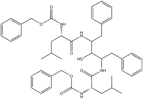 N,N'-[(1S,3S)-1,3-Dibenzyl-2-hydroxy-1,3-propanediyl]bis[(2S)-2-benzyloxycarbonylamino-4-methylpentanamide] 结构式