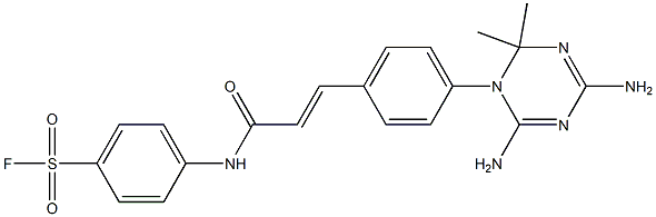 2,4-Diamino-6,6-dimethyl-5,6-dihydro-5-[4-[3-[(4-fluorosulfonylphenyl)amino]-3-oxo-1-propenyl]phenyl]-1,3,5-triazine 结构式