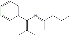 1-フェニル-1-[(メチル)(プロピル)メチレンアミノ]-2-メチル-1-プロペン 化学構造式