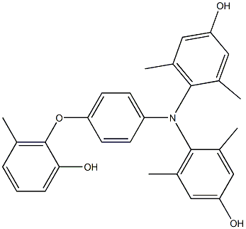 N,N-Bis(4-hydroxy-2,6-dimethylphenyl)-4-(2-hydroxy-6-methylphenoxy)benzenamine,,结构式