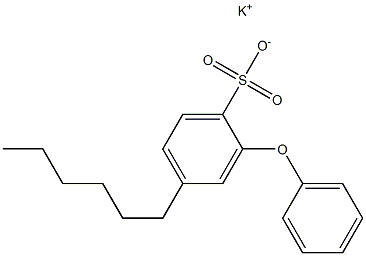 4-Hexyl-2-phenoxybenzenesulfonic acid potassium salt Structure