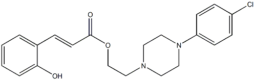 3-(2-ヒドロキシフェニル)プロペン酸2-[4-(p-クロロフェニル)ピペラジン-1-イル]エチル 化学構造式