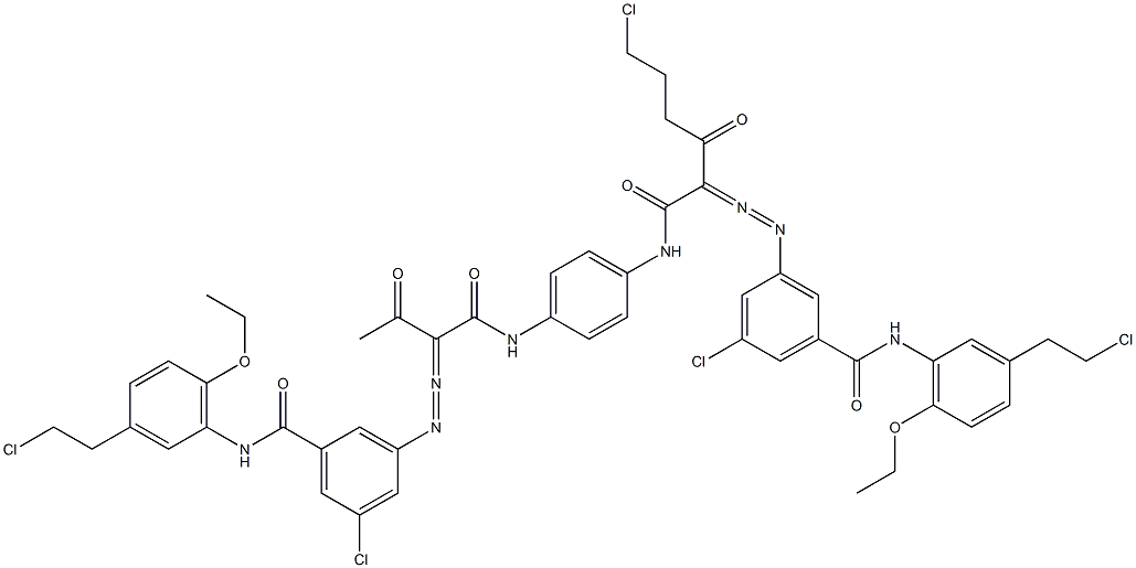 3,3'-[2-(2-Chloroethyl)-1,4-phenylenebis[iminocarbonyl(acetylmethylene)azo]]bis[N-[3-(2-chloroethyl)-6-ethoxyphenyl]-5-chlorobenzamide]|