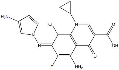 1-Cyclopropyl-4-oxo-5-amino-6-fluoro-7-(3-aminopyrrolizino)-8-chloro-1,4-dihydroquinoline-3-carboxylic acid,,结构式
