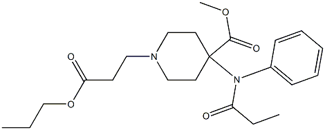 4-Methoxycarbonyl-4-(N-phenyl-N-propanoylamino)piperidine-1-propionic acid propyl ester Struktur