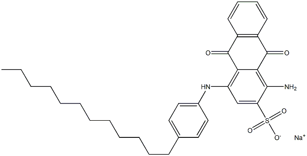 1-Amino-4-(p-dodecylanilino)-9,10-dihydro-9,10-dioxoanthracene-2-sulfonic acid sodium salt 结构式