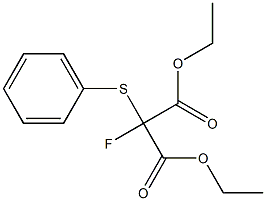 2-Phenylthio-2-fluoromalonic acid diethyl ester Struktur