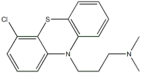 N,N-ジメチル-3-(4-クロロ-10H-フェノチアジン-10-イル)プロパン-1-アミン 化学構造式