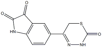 5-[(2-オキソ-3,6-ジヒドロ-2H-1,3,4-チアジアジン)-5-イル]-1H-インドール-2,3-ジオン 化学構造式