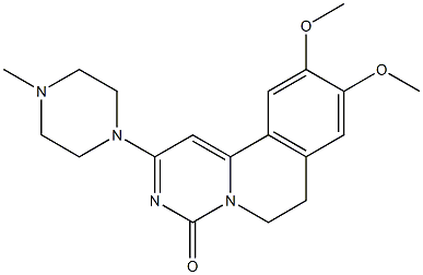 6,7-Dihydro-2-(4-methyl-1-piperazinyl)-9,10-dimethoxy-4H-pyrimido[6,1-a]isoquinolin-4-one Structure