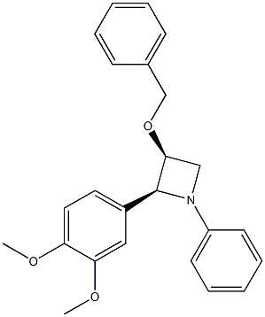 (2S,3S)-3-ベンジルオキシ-2-(3,4-ジメトキシフェニル)-1-フェニルアゼチジン 化学構造式