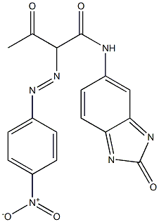 5-[2-(4-ニトロフェニルアゾ)アセトアセチルアミノ]-2H-ベンゾイミダゾール-2-オン 化学構造式