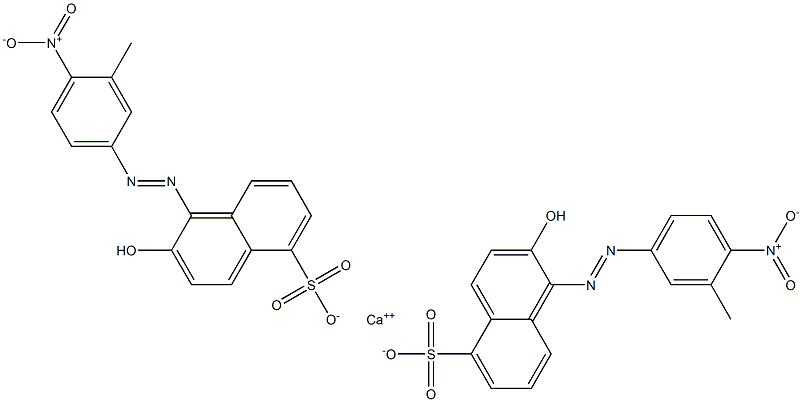 Bis[1-[(3-methyl-4-nitrophenyl)azo]-2-hydroxy-5-naphthalenesulfonic acid]calcium salt Structure