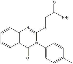 2-(2-Amino-2-oxoethylthio)-3-(4-methylphenyl)-quinazolin-4(3H)-one Structure