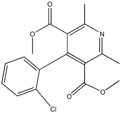 4-(2-Chlorophenyl)-2,6-dimethylpyridine-3,5-dicarboxylic acid dimethyl ester,,结构式