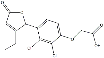 [4-[(3-エチル-2,5-ジヒドロ-5-オキソフラン)-2-イル]-2,3-ジクロロフェノキシ]酢酸 化学構造式
